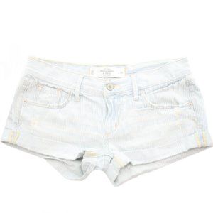 ABERCROMBIE & FITCH PINSTRIPE JEAN SHORTS SIZE 00